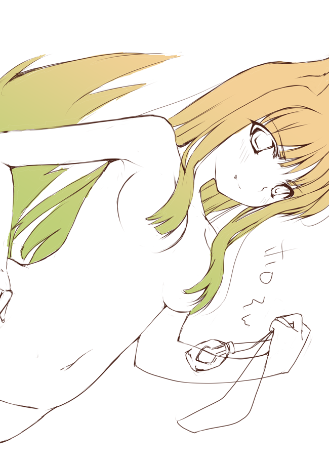 bangs breasts holo long_hair nude solo spice_and_wolf work_in_progress yu_yu