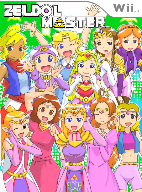 annotated cover game_console idolmaster idolmaster_(classic) idolmaster_1 minus8 multiple_girls multiple_persona parody pointy_ears princess_zelda tetra the_legend_of_zelda the_legend_of_zelda:_a_link_to_the_past the_legend_of_zelda:_four_swords the_legend_of_zelda:_ocarina_of_time the_legend_of_zelda:_the_wind_waker the_legend_of_zelda:_twilight_princess the_legend_of_zelda_(cartoon) the_legend_of_zelda_(cd-i) the_legend_of_zelda_(nes) toon_zelda wii young_zelda younger zelda_ii:_the_adventure_of_link