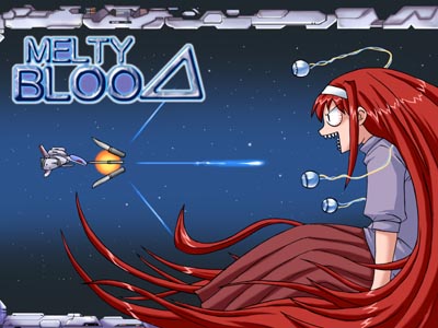 crossover dopkeradops force_(r-type) hairband irem long_hair lowres melty_blood parody r-type r-type_delta red_hair space_craft starfighter steed_(steed_enterprise) toono_akiha tsukihime type-moon vermillion_akiha white_hairband