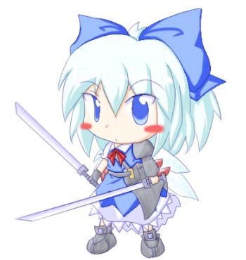 advent_cirno bangs chibi cirno full_body lowres solo standing touhou