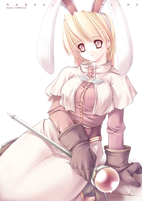 acolyte animal_ears blonde_hair bunny_ears fake_animal_ears jian ragnarok_online rod solo