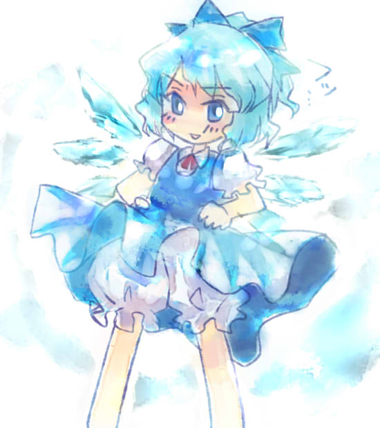 bloomers bow cirno queen_qko solo touhou underwear white_bloomers