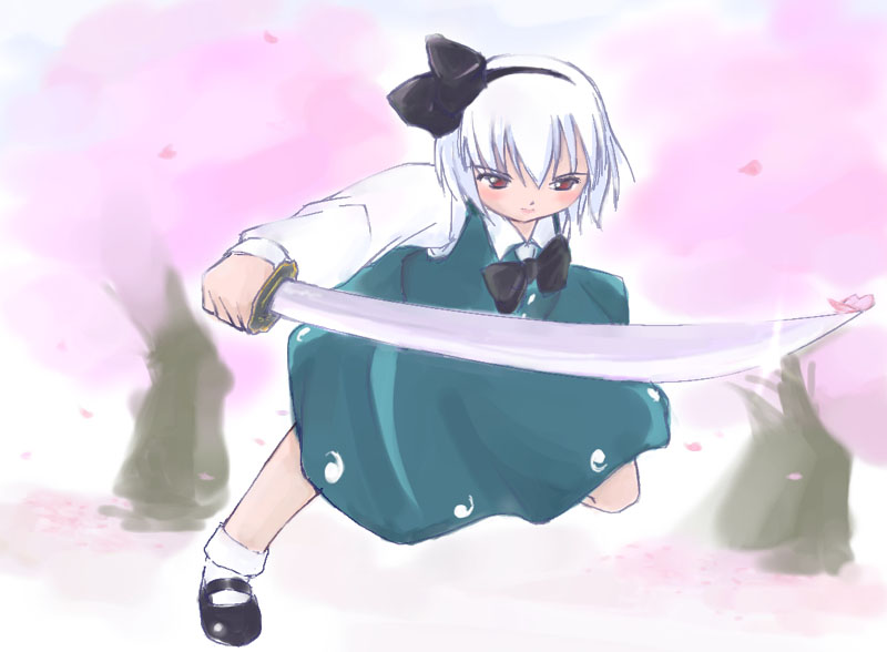 konpaku_youmu shaomin solo sword touhou weapon white_hair