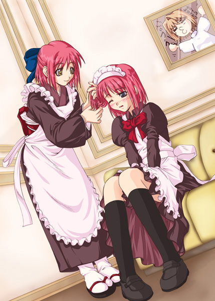 arcueid_brunestud artist_request hisui kohaku maid multiple_girls red_hair siblings sisters tsukihime twins