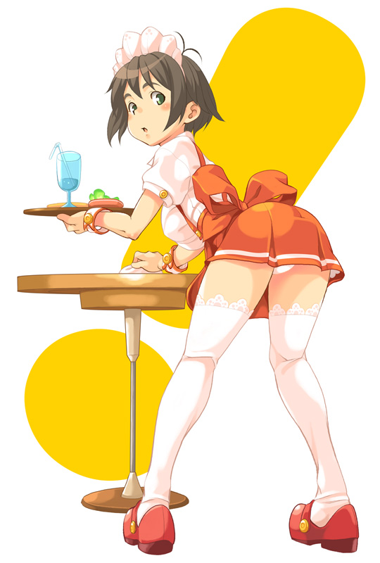 copyright_request mannen_hitsu panties solo thighhighs underwear waitress