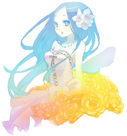 bad_id bad_pixiv_id dress flower inase jewelry lowres necklace original solo