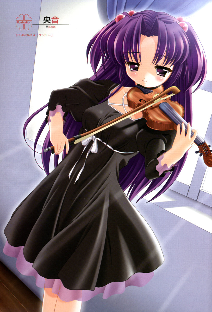 clannad dress highres ichinose_kotomi instrument solo taira_takehiro violin