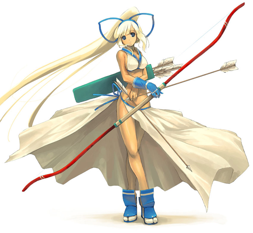 arrow blue_eyes bow_(weapon) majikina_mina samurai_spirits snk weapon