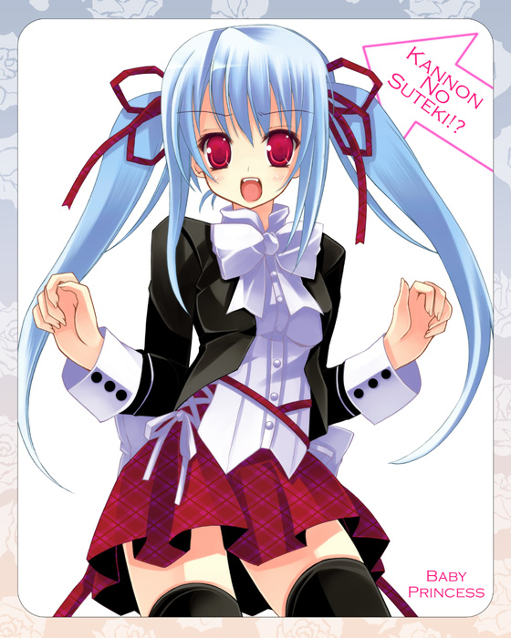 blue_hair copyright_request kannon_ouji red_eyes solo thighhighs twintails zettai_ryouiki