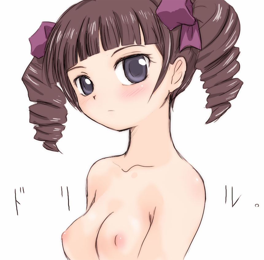 breasts drill_hair maria-sama_ga_miteru matsudaira_touko medium_breasts nipples nude solo yuuichi_(tareme_paradise)
