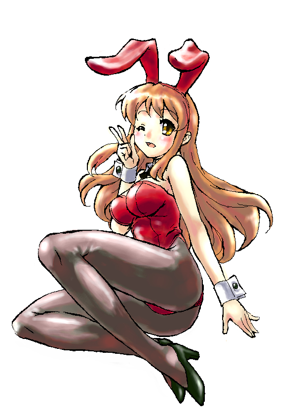 animal_ears asahina_mikuru bunny_ears bunnysuit fujimoto_satoru pantyhose solo suzumiya_haruhi_no_yuuutsu