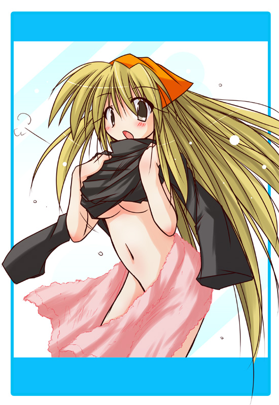 breasts copyright_request dressing large_breasts no_panties solo towel umesato_yukino underboob