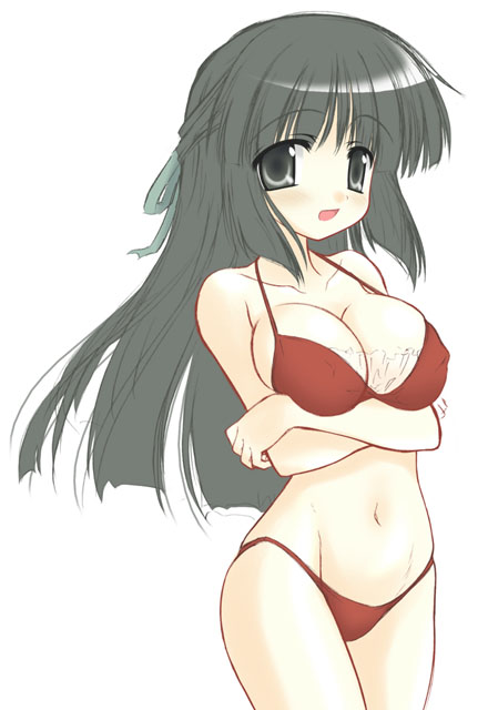 bikini breasts cleavage fujimiya hidamari_sketch large_breasts solo swimsuit yoshinoya