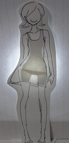cutout dress greyscale lowres monochrome original panties paper_child papercraft photo sirahase sketch solo sundress underwear