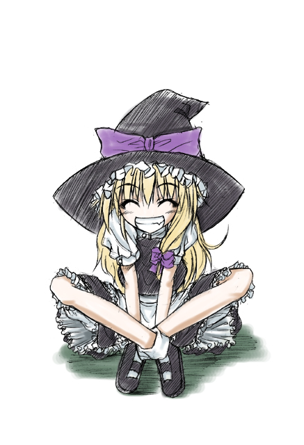 artist_request blonde_hair hat kirisame_marisa smile solo touhou witch_hat