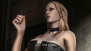 3d animated animated_gif breasts capcom devil_may_cry devil_may_cry_4 gif lowres subtitled trish trish_(devil_may_cry)