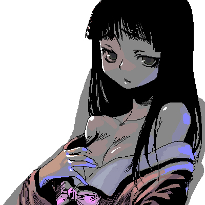 artist_request breasts cleavage houraisan_kaguya lowres medium_breasts solo touhou