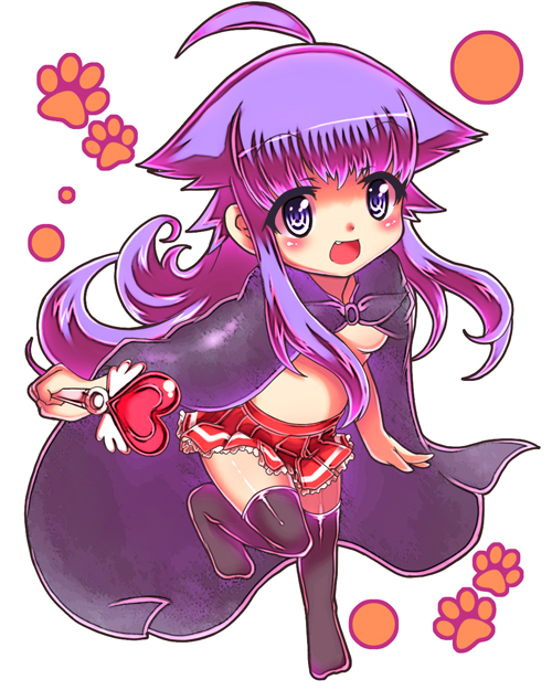 animal_ears breasts cape copyright_request large_breasts nitori_yuuya solo thighhighs underboob