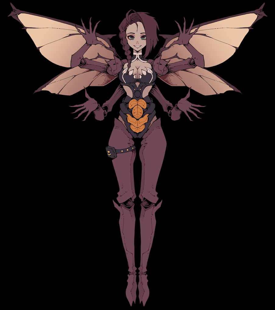 2023 4_arms 4_wings 5_fingers animal_humanoid ant ant_humanoid arthropod arthropod_humanoid back_wings barefoot black_background black_body black_exoskeleton blue_eyes braided_hair breasts brown_body brown_exoskeleton brown_hair camel_toe cleavage clothed clothing colored exoskeleton eyebrows feet female fingers hair humanoid hymenopteran hymenopteran_humanoid insect insect_humanoid insect_wings legband long_hair looking_at_viewer mackleng mostly_nude multi_arm multi_limb multi_wing multicolored_body multicolored_exoskeleton pouch_(clothing) pupils red_pupils simple_background smile smiling_at_viewer solo synamaur teeth unusual_teeth vtuber white_body white_skin wings yellow_body yellow_exoskeleton yellow_wings