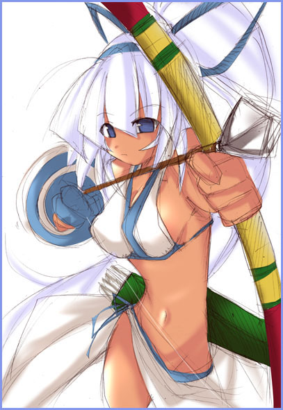 artist_request bow_(weapon) majikina_mina samurai_spirits snk solo weapon white_hair