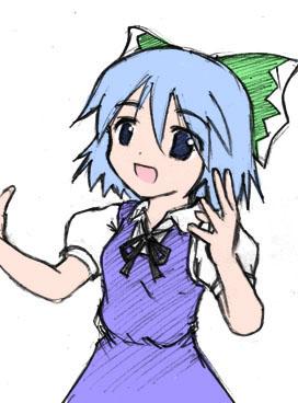 artist_request bow cirno lowres meme promotions solo touhou