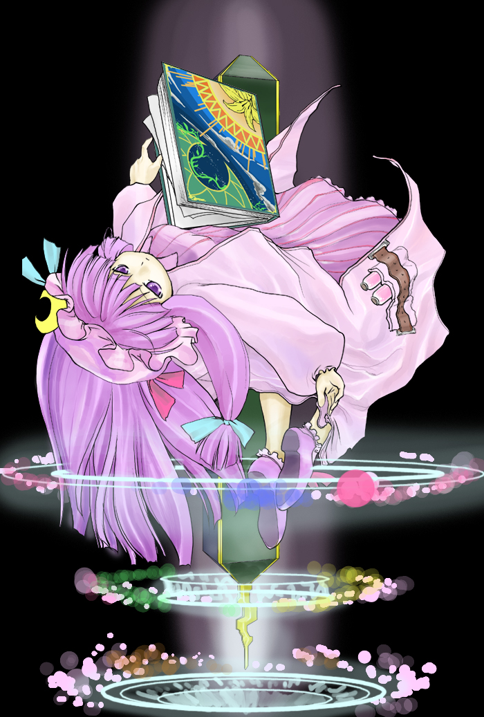 artist_request book bow patchouli_knowledge pink_bow solo touhou