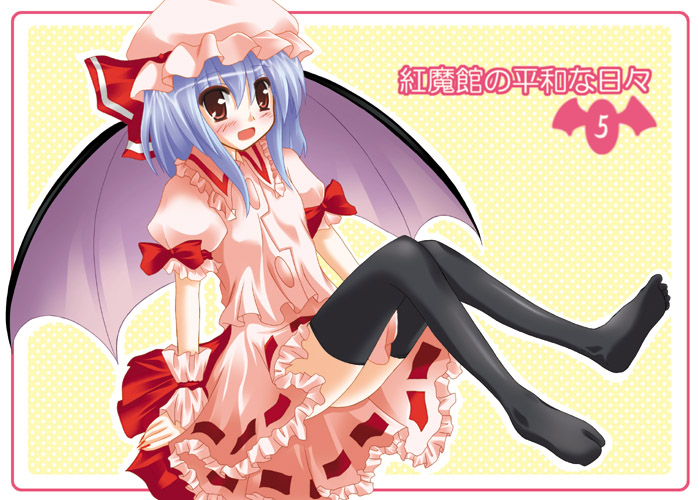 5 bat_wings number remilia_scarlet solo thighhighs touhou white_water wings