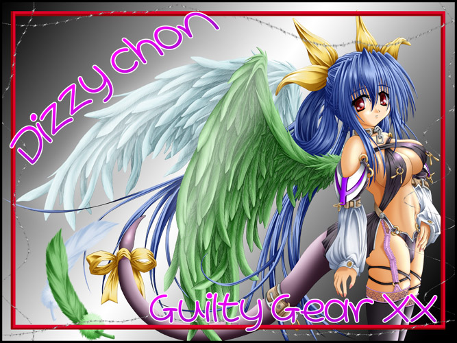 arc_system_works blue_hair dizzy guilty_gear ribbon ribbons wings