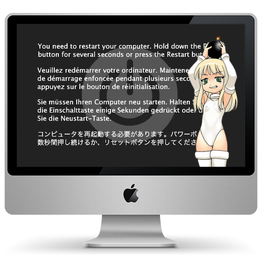 apple_inc. artist_request blue_screen_of_death bomb cherry_bomb computer english french german imac kernel_panic macintosh multilingual os-tan osx solo thighhighs transparent_background