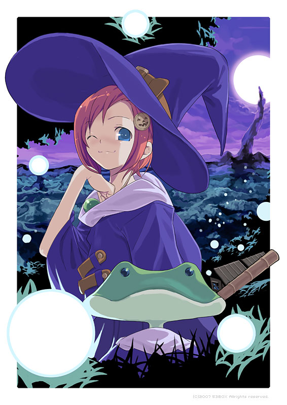 frog halloween hat original sango_(53box) solo witch witch_hat