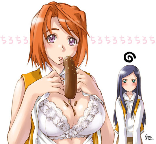 breasts choco_banana chocolate_banana kuga_natsuki mai_hime my-hime same tokiha_mai tongue