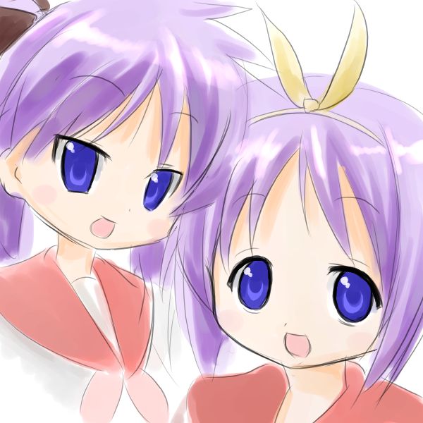 hiiragi_kagami hiiragi_tsukasa lucky_star school_uniform seifuku serafuku