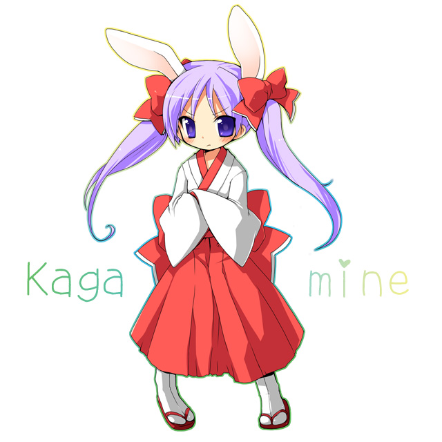 animal_ears bunny_ears hiiragi_kagami japanese_clothes lucky_star miko