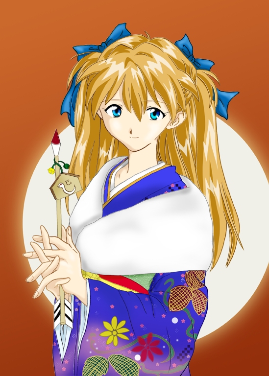 blue_eyes japanese_clothes kimono neon_genesis_evangelion red_hair soryu_asuka_langley