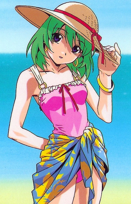 green_hair hat swimsuit tagme