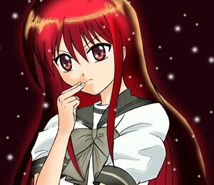 lowres red_eyes red_hair school_uniform seifuku serafuku shakugan_no_shana shana