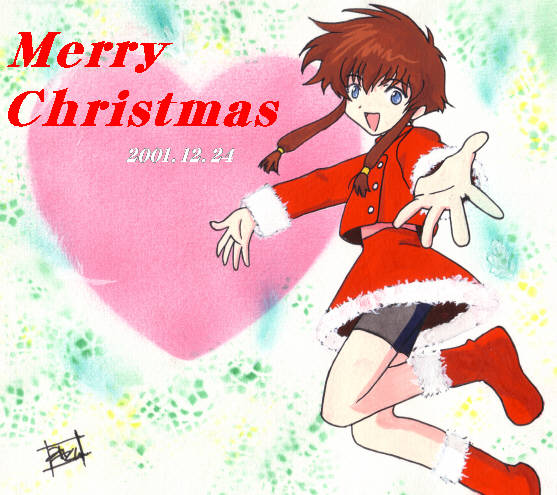 angelic_layer blue_eyes brown_hair christmas suzuhara_misaki