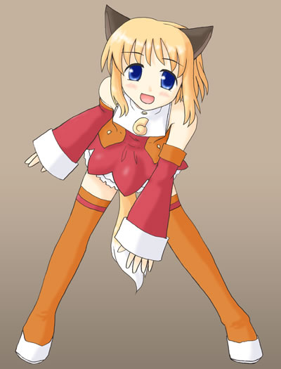 artist_request boots firefox long_sleeves orange_footwear os-tan personification solo thigh_boots thighhighs