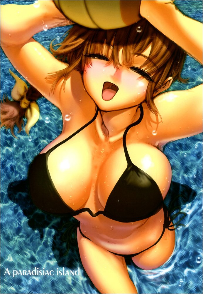 bikini breasts dead_or_alive ebina_souichi kasumi_(doa) large_breasts solo swimsuit volleyball