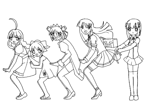 5girls 98-tan animated animated_gif crossover dancing glasses greyscale lowres me-tan monochrome multiple_girls nt-tan os-tan parody thighhighs xp-tan