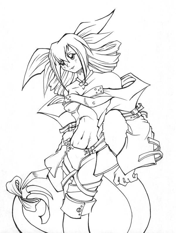 artist_request dizzy greyscale guilty_gear long_sleeves monochrome solo thighhighs