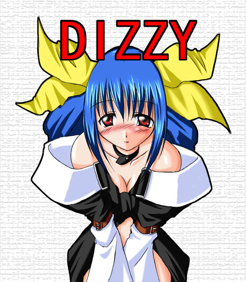 artist_request bad_anatomy blush breasts cleavage dizzy guilty_gear large_breasts long_sleeves solo