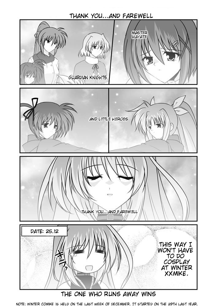 =_= choker close-up closed_eyes comic english fate_testarossa greyscale hair_between_eyes hair_ornament hair_ribbon hairclip hard_translated long_hair lyrical_nanoha magical_girl mahou_shoujo_lyrical_nanoha mahou_shoujo_lyrical_nanoha_a's mikage_takashi monochrome multiple_girls ponytail reinforce ribbon shamal signum snowflakes snowing sparkle sweatdrop takamachi_nanoha translated twintails vita x_hair_ornament yagami_hayate