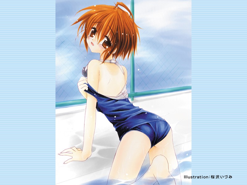 copyright_request one-piece_swimsuit pool sakurazawa_izumi school_swimsuit solo swimsuit