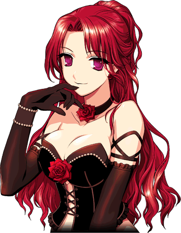 animated animated_gif blinking choker flower gloves lowres mabinogi red_eyes red_hair rose rua solo transparent_background