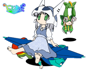 animated animated_gif artist_request copyright_request floating full_body lowres multiple_girls neta transparent_background
