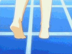 adjusting_clothes adjusting_swimsuit animated animated_gif armpits ass bikini blue_eyes bouncing_breasts breasts brown_hair leaning_forward light lowres medium_breasts non-web_source poolside sakuya_(sister_princess) sister_princess smile solo swimsuit twintails undressing