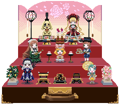 artist_request blonde_hair bow hina_ichigo kanaria kunkun long_sleeves lowres multiple_girls pink_bow pixel_art rozen_maiden shinku souseiseki suigintou suiseiseki transparent_background