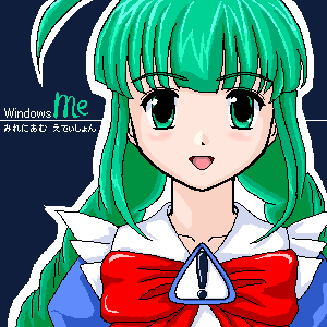 :d artist_request blue_dress blush bow bowtie braid collarbone dress face green_eyes green_hair long_hair lowres me-tan open_mouth os-tan red_bow sidelocks sign simple_background smile solo twin_braids upper_body warning_sign windows