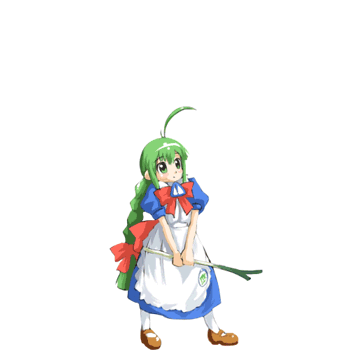 ahoge animated animated_gif cake food green_hair lowres me-tan os-tan solo spring_onion swiss_roll thighhighs